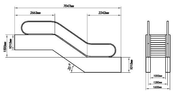 自動扶梯實訓(xùn)裝置尺寸圖